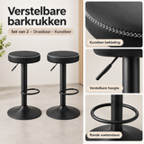 Detail van materiaal en afwerking van verstelbare barkrukken set van 2
