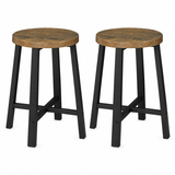 PIM Shopify visual 1/6 · Industriële krukken – Set van 2 – Vintage hout en metaal – Zithoogte 46 cm op witte achtergrond