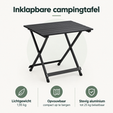 Inklapbare campingtafel van BukkitBow, lichtgewicht aluminium, 50,5 x 47 x 59,5 cm, geschikt voor kampeergebruik