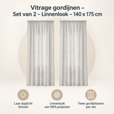 Overzicht van vitrage gordijnen met de belangrijkste productvoordelen