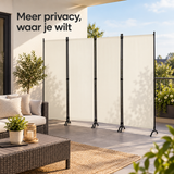 vouwbaar privacyscherm in gebruik in een passende praktijksituatie