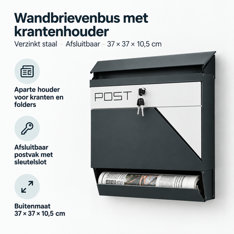 Belangrijkste voordelen en eigenschappen van wandbrievenbus met krantenhouder