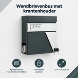 Overzicht van wandbrievenbus met krantenhouder met de belangrijkste productvoordelen
