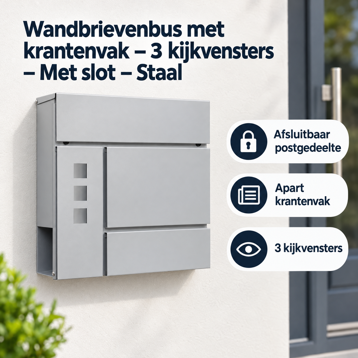Praktische toepassing en keuzehulp voor wandbrievenbus met krantenvak