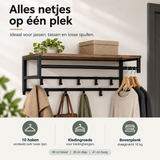 Praktische toepassing en keuzehulp voor wandkapstok met plank