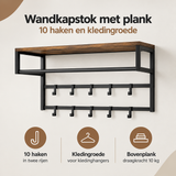 Overzicht van wandkapstok met plank met de belangrijkste productvoordelen