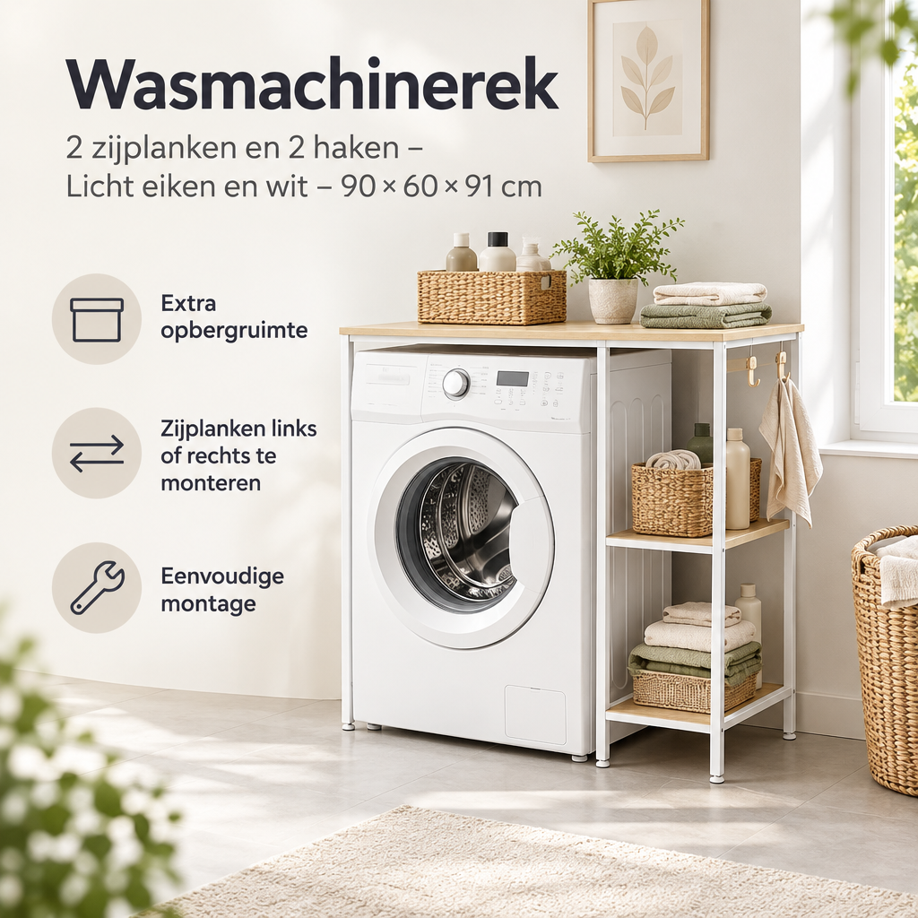 Praktische toepassing en keuzehulp voor wasmachinerek