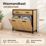 Afmetingen en productspecificaties van wasmandkast