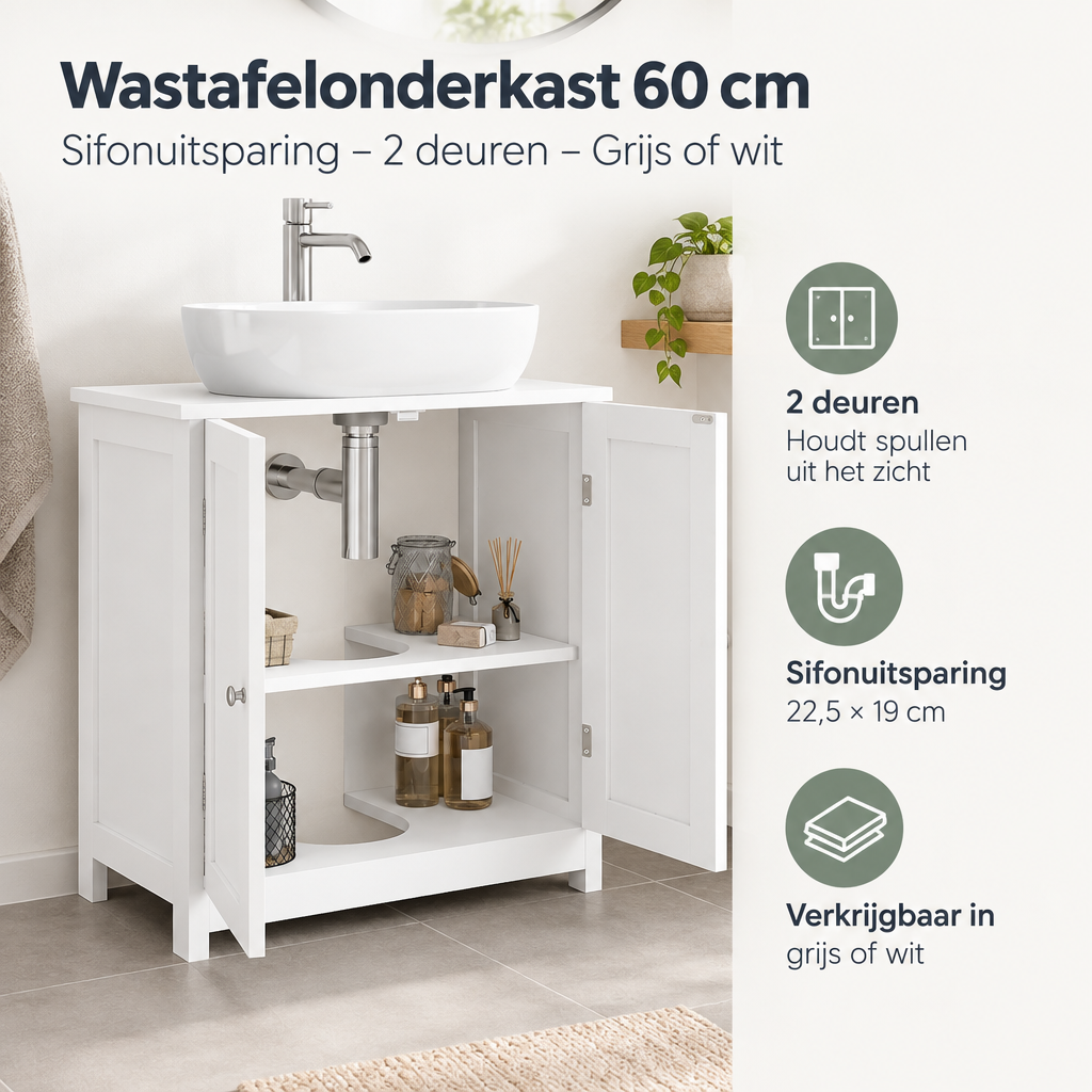 Praktische toepassing en keuzehulp voor wastafelonderkast 60 cm