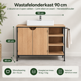 Afmetingen en productspecificaties van wastafelonderkast 90 cm