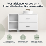Overzicht van wastafelonderkast 90 cm met de belangrijkste productvoordelen