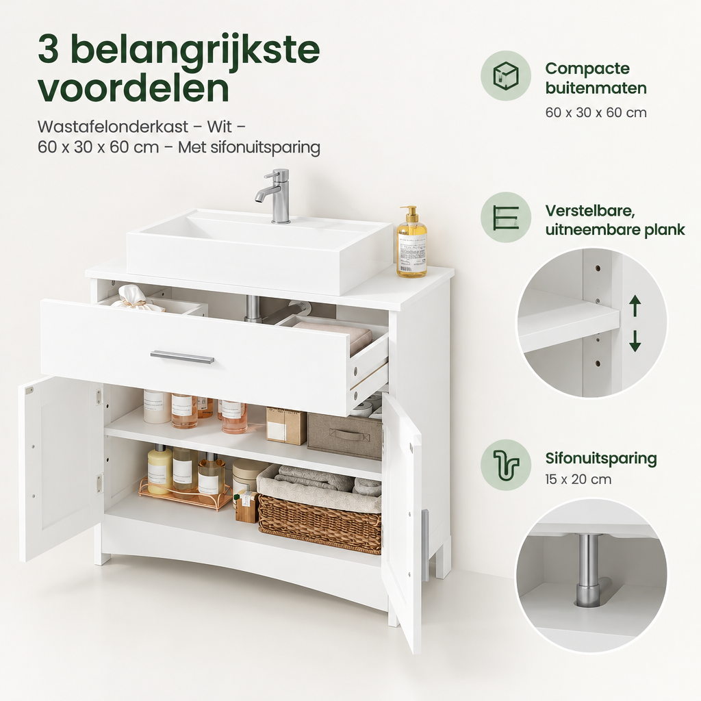 Belangrijkste voordelen en eigenschappen van wastafelonderkast