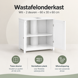 Overzicht van wastafelonderkast met de belangrijkste productvoordelen