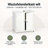 Overzicht van wastafelonderkast met de belangrijkste productvoordelen
