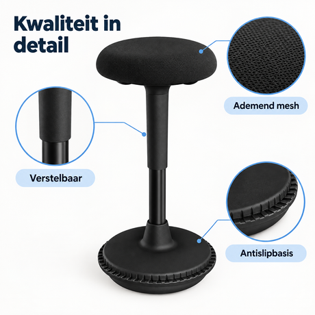 Detail van materiaal en afwerking van wiebelkruk