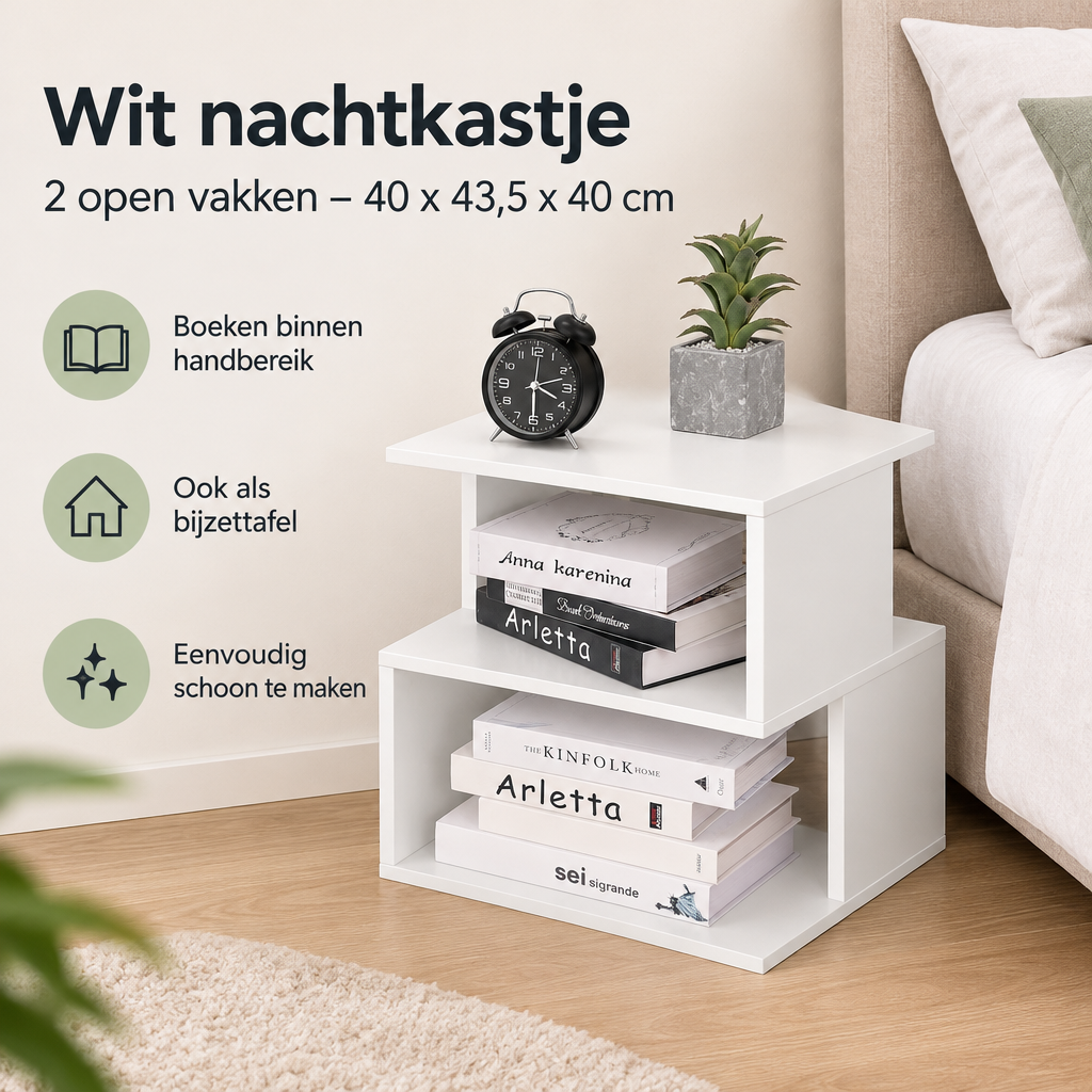 Praktische toepassing en keuzehulp voor wit nachtkastje