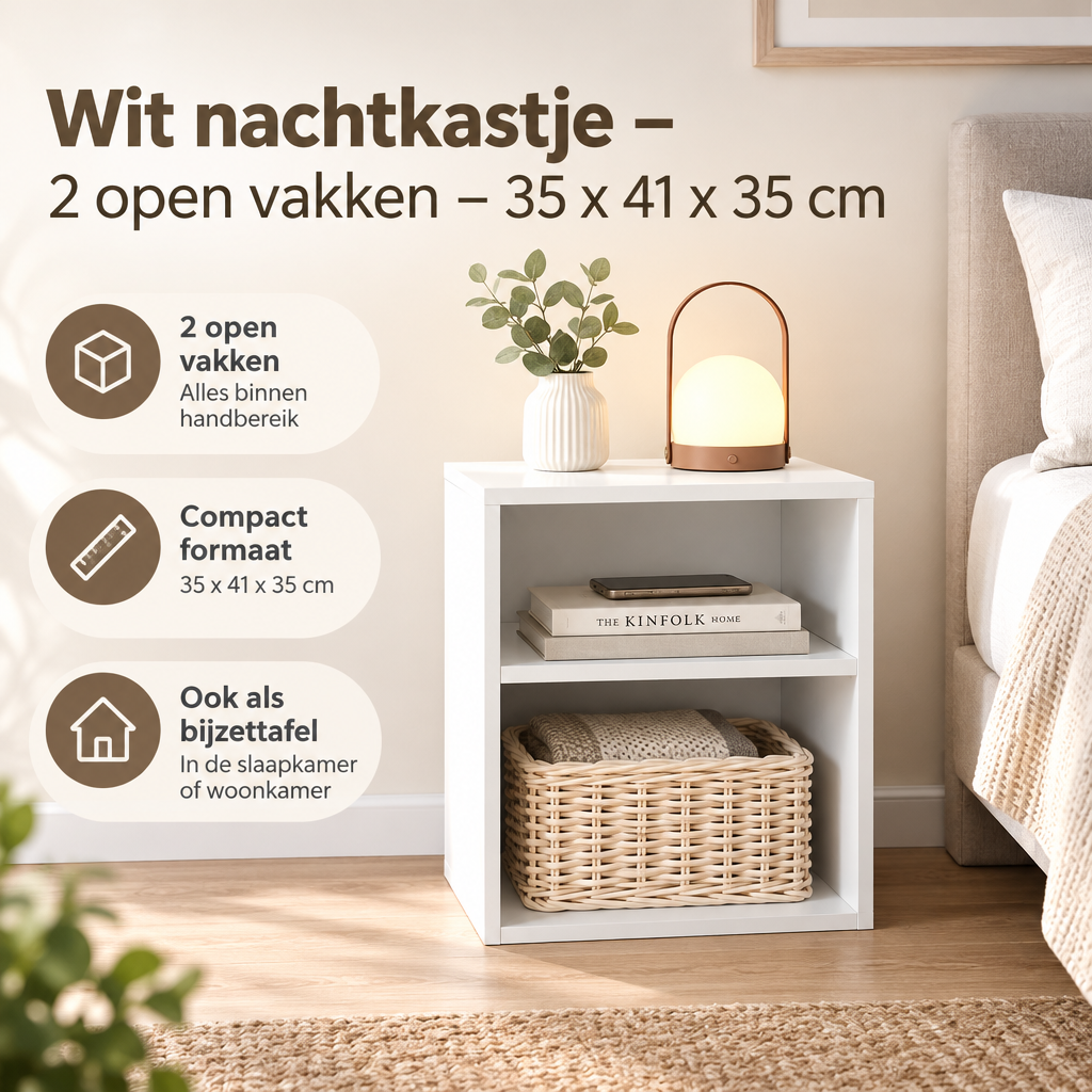 Praktische toepassing en keuzehulp voor wit nachtkastje
