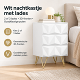 Praktische toepassing en keuzehulp voor wit nachtkastje met lades