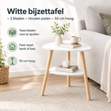 Praktische toepassing en keuzehulp voor witte bijzettafel