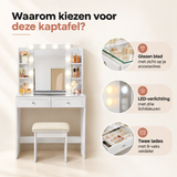 Belangrijkste voordelen en eigenschappen van witte kaptafel met verlichting