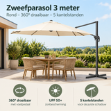 Praktische toepassing en keuzehulp voor zweefparasol 3 meter