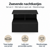 Belangrijkste voordelen en eigenschappen van zwevende nachtkastjes set van 2