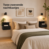 zwevende nachtkastjes set van 2 in gebruik in een passende praktijksituatie