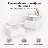 Overzicht van zwevende nachtkastjes set van 2 met de belangrijkste productvoordelen