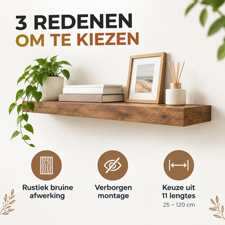 Belangrijkste voordelen en eigenschappen van zwevende wandplank