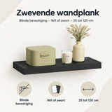 Overzicht van zwevende wandplank met de belangrijkste productvoordelen